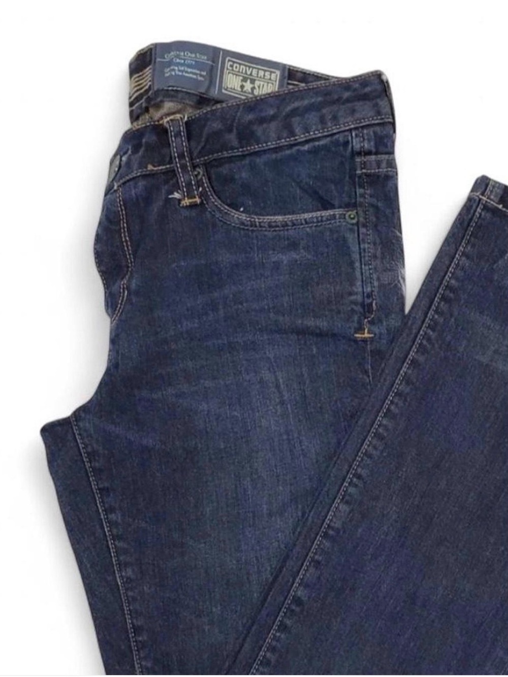 Converse Slim Straight women’s Jeans in Dark Indigo. Lower rise jeans.